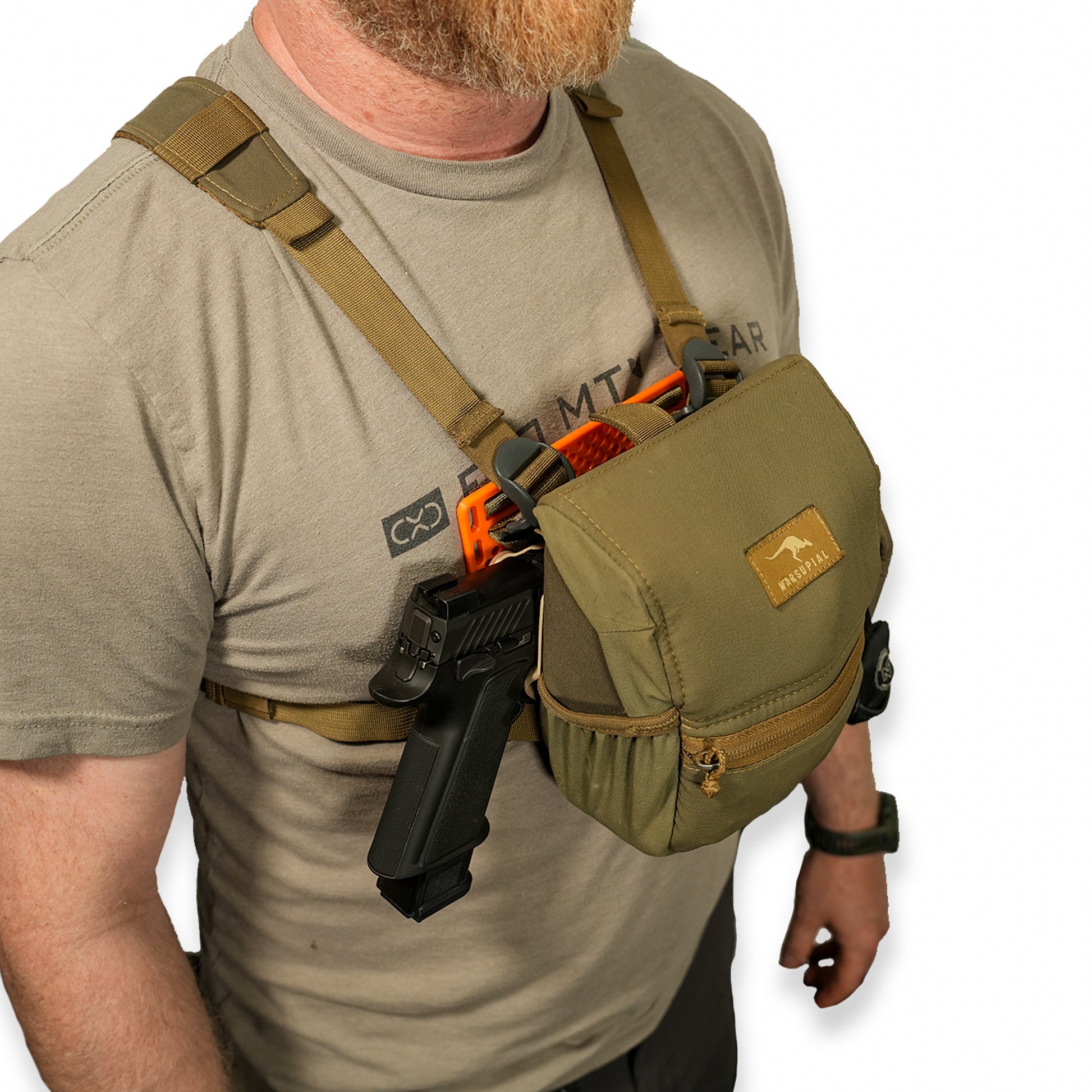 Black Guardian Chest Plate on binocular harness
